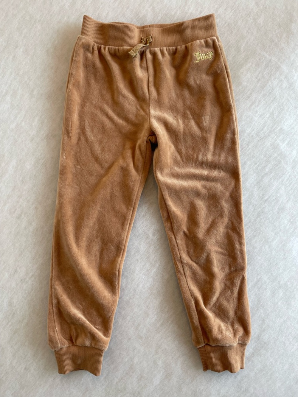 Y2K Juicy Couture Caramel Velour Joggers for Kids